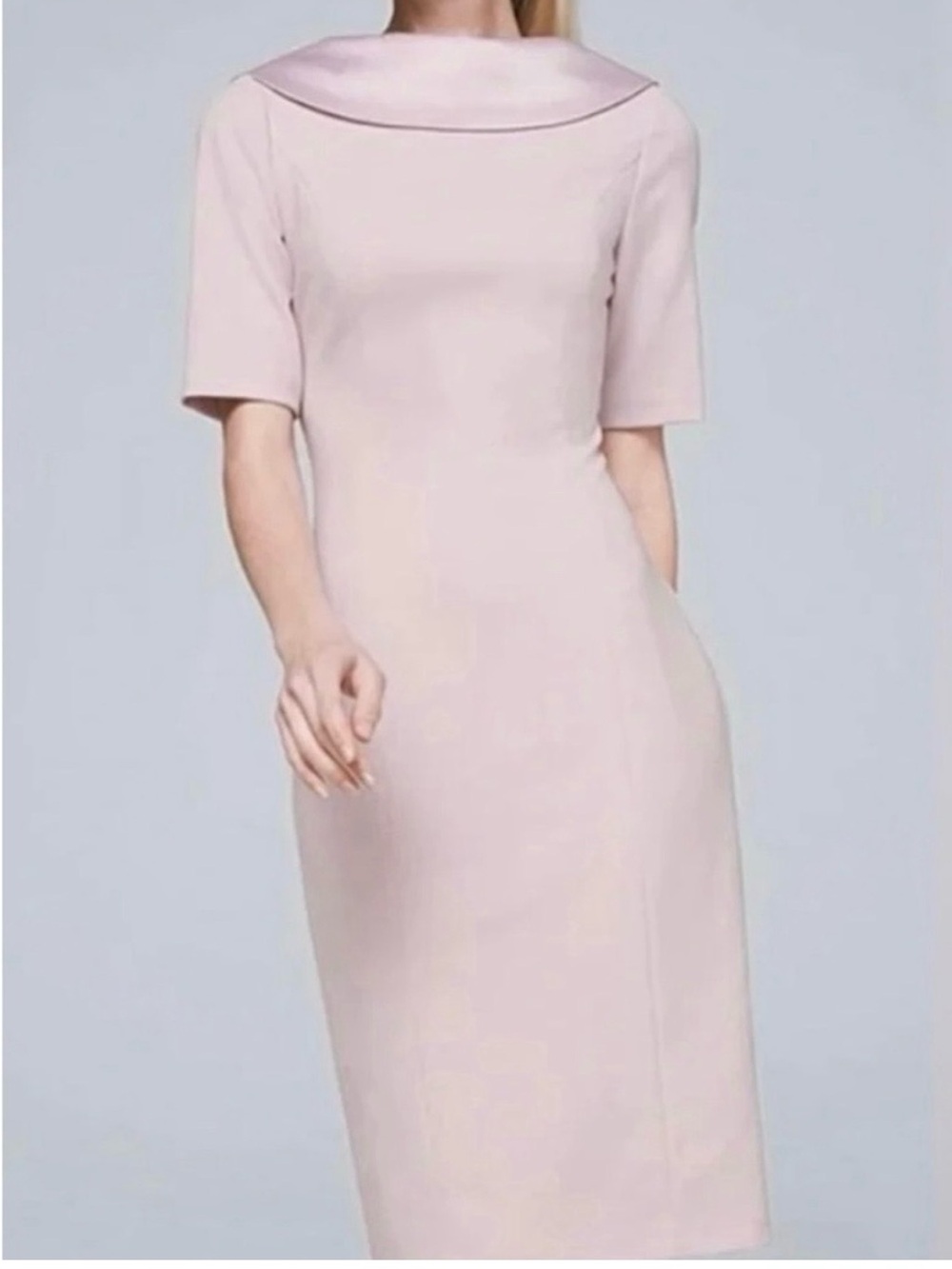White House Black Market Light Pink Midi Sheath Dress size XS-S